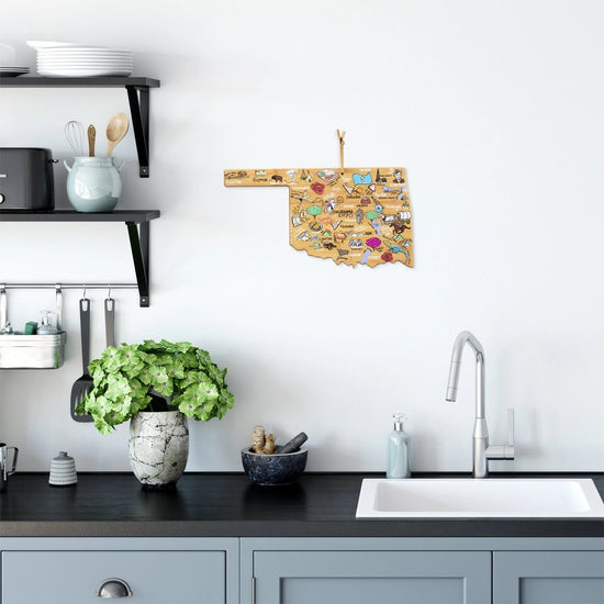 serving board - oklahoma map by totally bamboo