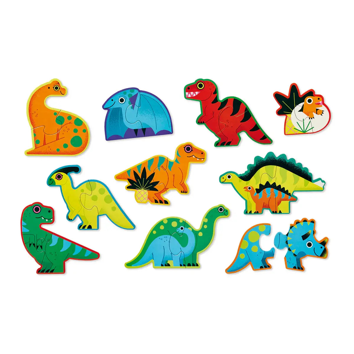 puzzle - let's begin - ten 2-piece - dinosaurs by crocodile creek