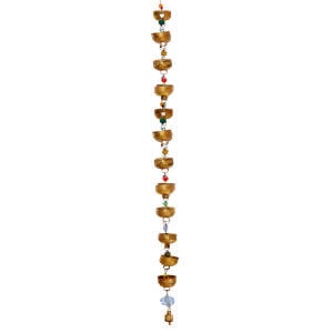 chime - rain chain/bowl shape - colorful beads by moksha imports