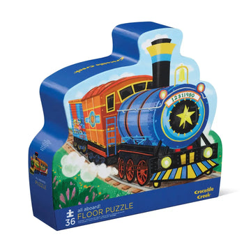 puzzle - 36-piece floor - all aboard! train by crocodile creek