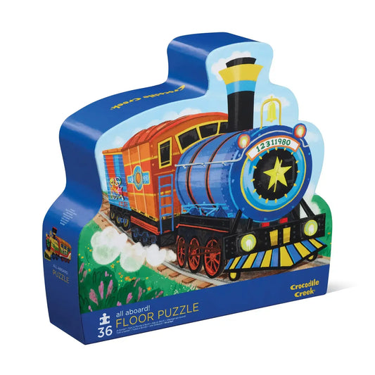puzzle - 36-piece floor - all aboard! train by crocodile creek