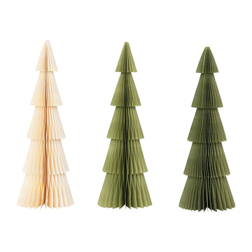 tree - magnetic folding paper honeycomb - 4" x 12" by creative co-op