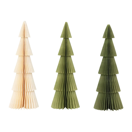 tree - magnetic folding paper honeycomb - 4" x 12" by creative co-op