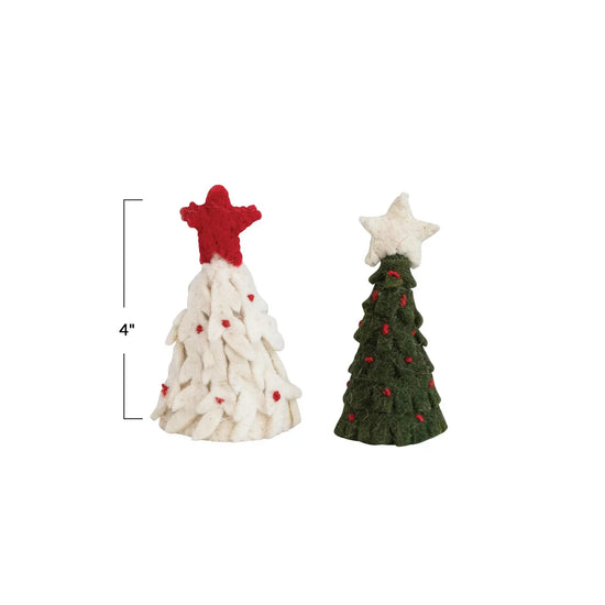 bottle or tree topper - mini felt tree by creative co-op