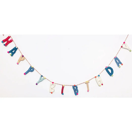 garland - felt happy birthday by giftsland