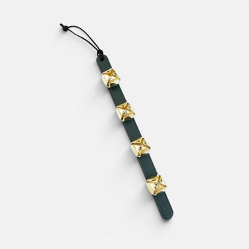 sleigh bells - leather/brass - evergreen by millstream home