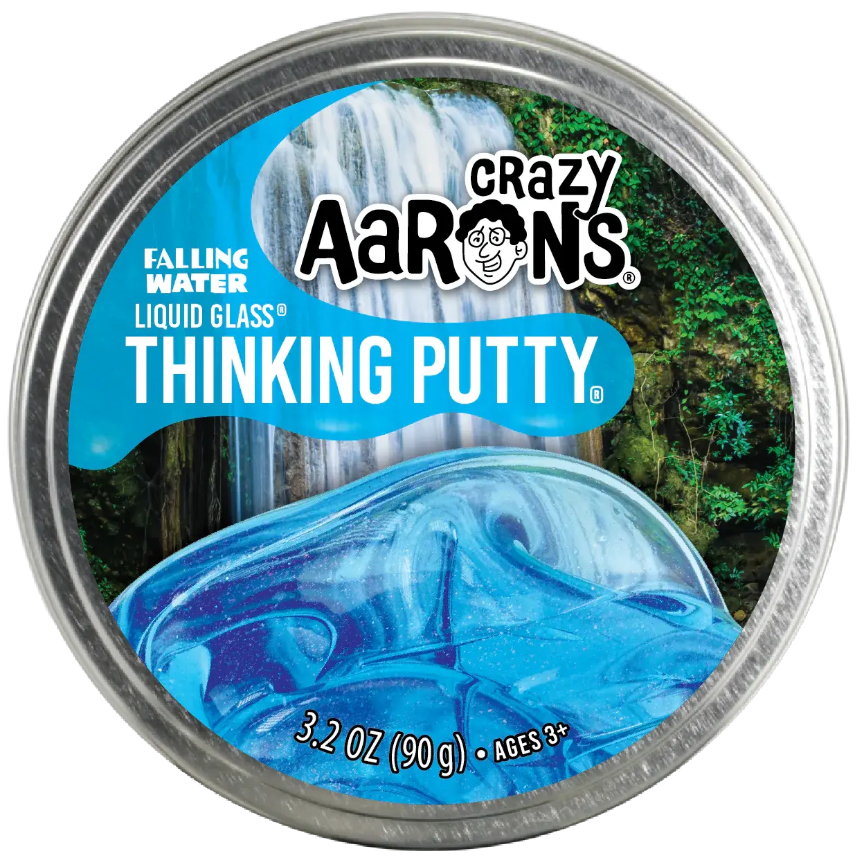 thinking putty - 4" tin - falling water by crazy aaron's puttyworld