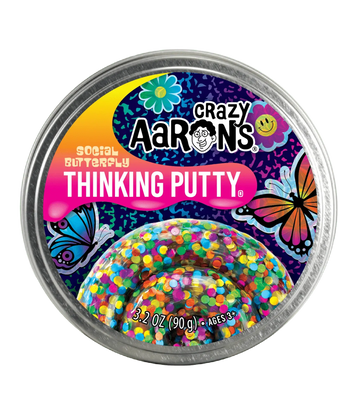x-thinking putty tin - social butterfly - 4" full size by crazy aaron's puttyworld