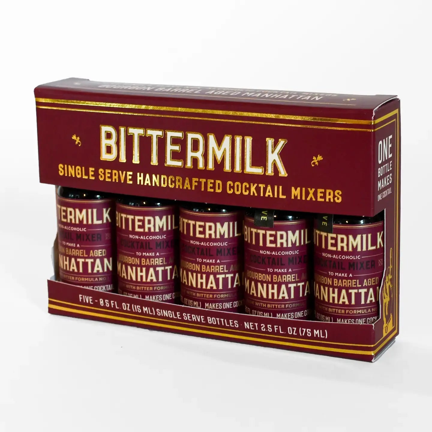 cocktail mixer - bourbon barrel aged manhattan - 5 pack - single serve by bittermilk
