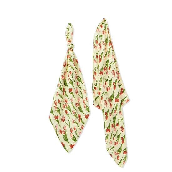 burp cloths - bamboo muslin - two-piece - tulip by milkbarn