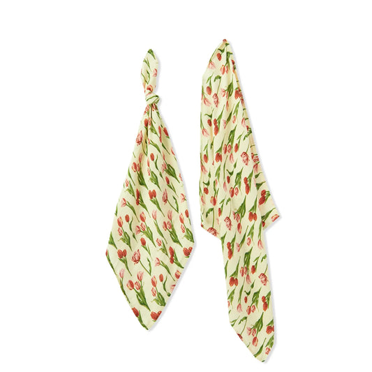 burp cloths - bamboo muslin - two-piece - tulip by milkbarn