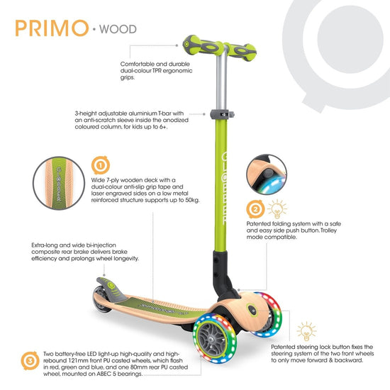 toy scooter - primo wood foldable by globber scooters