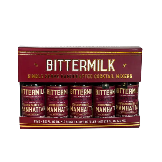 cocktail mixer - bourbon barrel aged manhattan - 5 pack - single serve by bittermilk