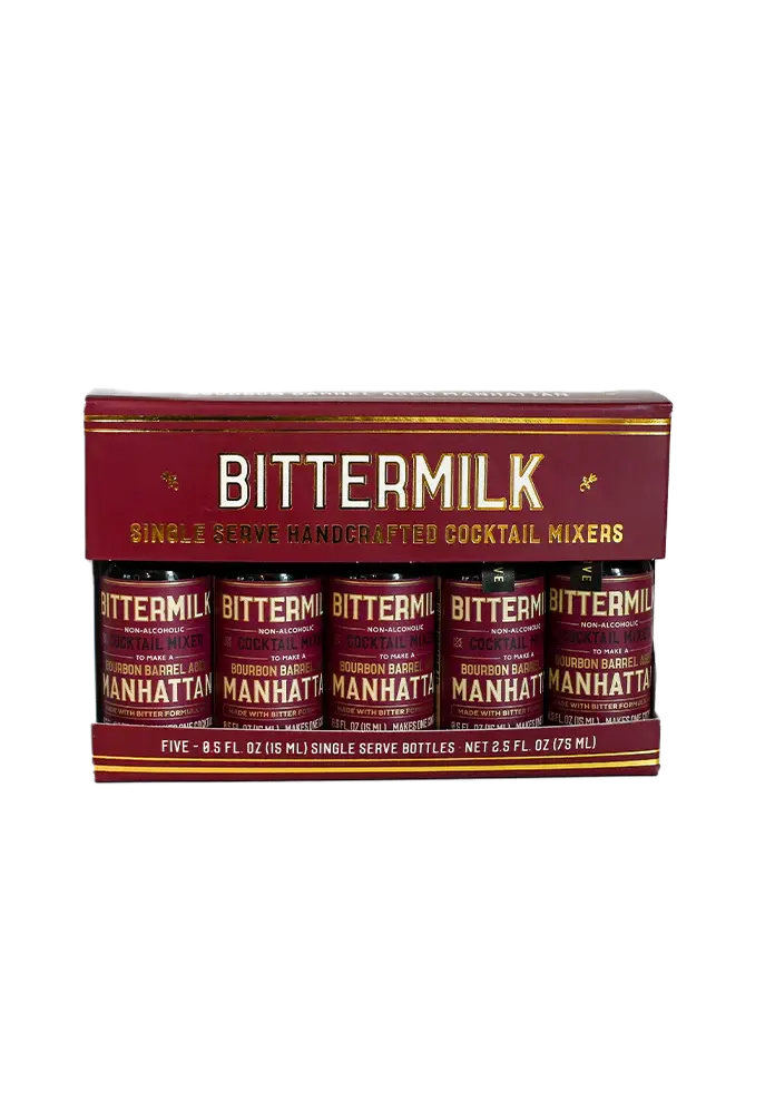 cocktail mixer - bourbon barrel aged manhattan - 5 pack - single serve by bittermilk