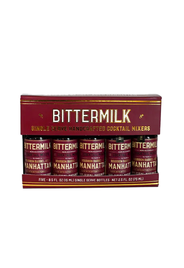 cocktail mixer - bourbon barrel aged manhattan - 5 pack - single serve by bittermilk