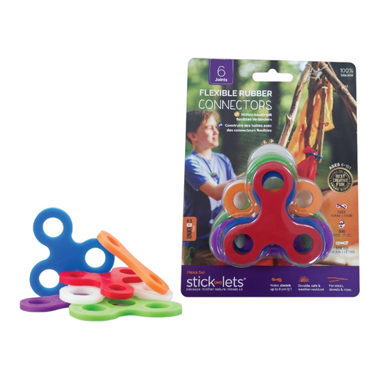 connector set - flexible rubber - 6-piece hexa fort by stick-lets