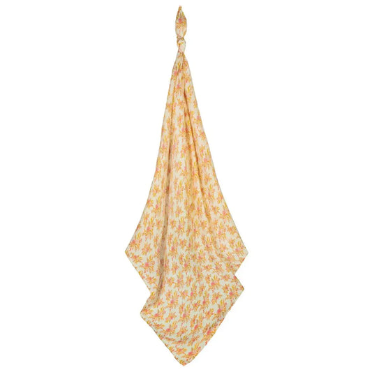 blanket - swaddle - organic cotton - floral vintage by milkbarn