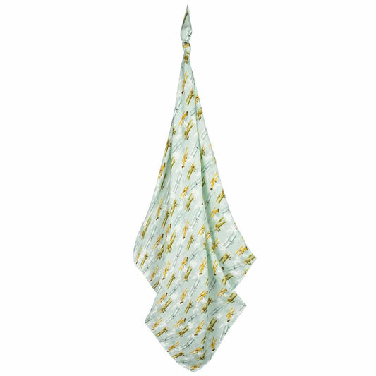 blanket - swaddle - organic cotton - planes vintage by milkbarn