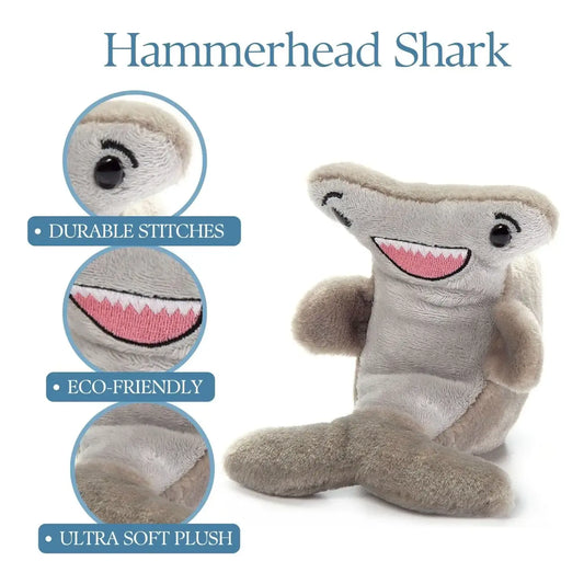 toy - animal plush - nuggetz - hammerhead shark 6" by the petting zoo