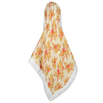 blanket - mini lovey - bamboo muslin - floral vintage by milkbarn