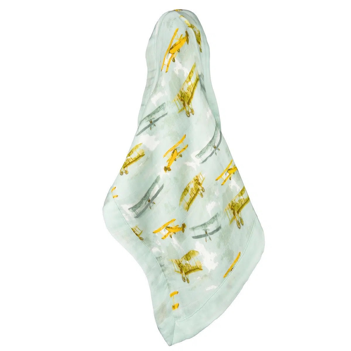 blanket - mini lovey - bamboo muslin - planes vintage by milkbarn