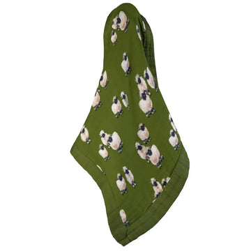 blanket - mini lovey - bamboo muslin - valais sheep by milkbarn
