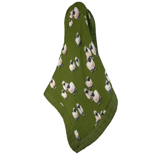 blanket - mini lovey - bamboo muslin - valais sheep by milkbarn