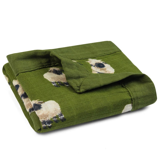 blanket - mini lovey - bamboo muslin - valais sheep by milkbarn