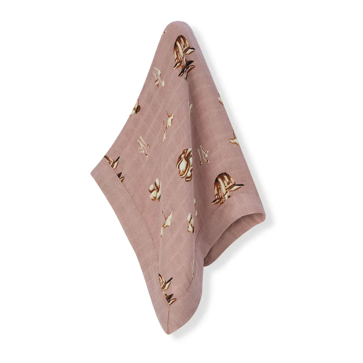 blanket - mini lovey - bamboo muslin - mushroom by milkbarn