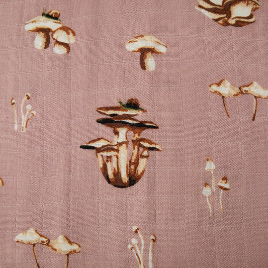 blanket - mini lovey - bamboo muslin - mushroom by milkbarn