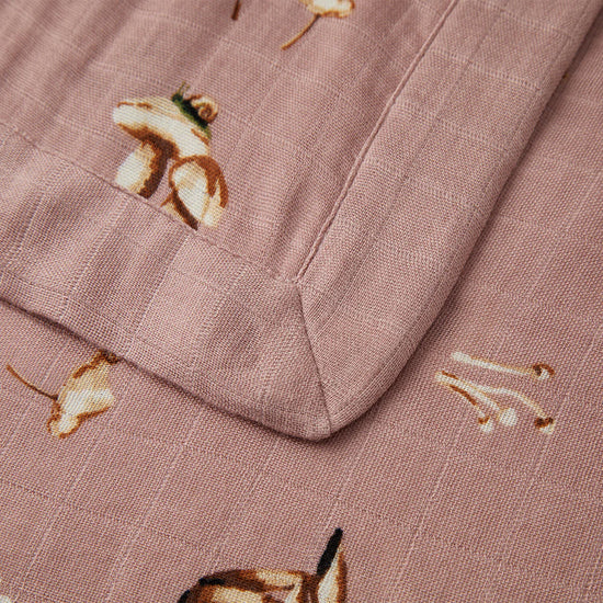 blanket - mini lovey - bamboo muslin - mushroom by milkbarn