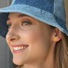 earrings - stud - 70's smiley face - 14kgp by amano studio