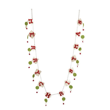 garland - merry christmas - red + white + green diamonds by creative co-op
