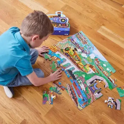 puzzle - 36-piece floor - all aboard! train by crocodile creek