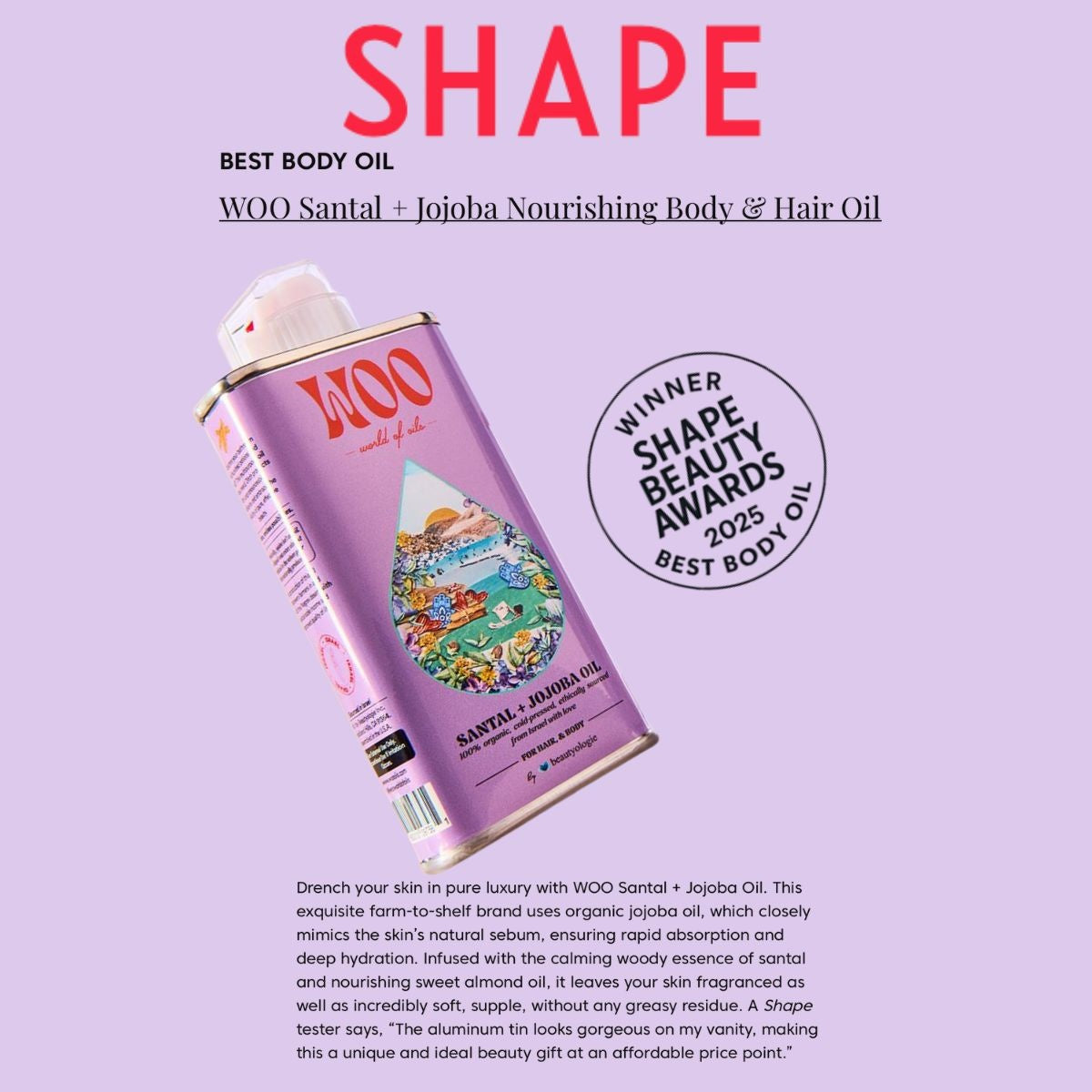 body oil - santal jojoba by woo world of oils