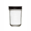 glass jar - black lid - 8oz by creative co-op
