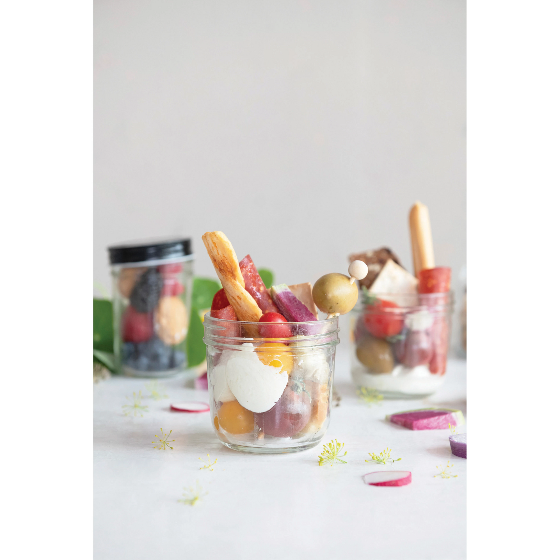 glass jar - black lid - 8oz by creative co-op