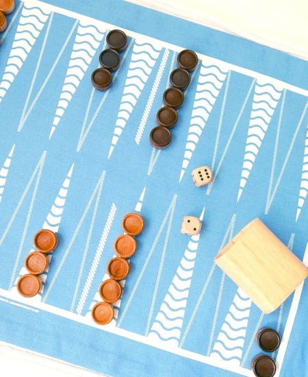 game - travel backpack - backgammon/checkers by a summer shop
