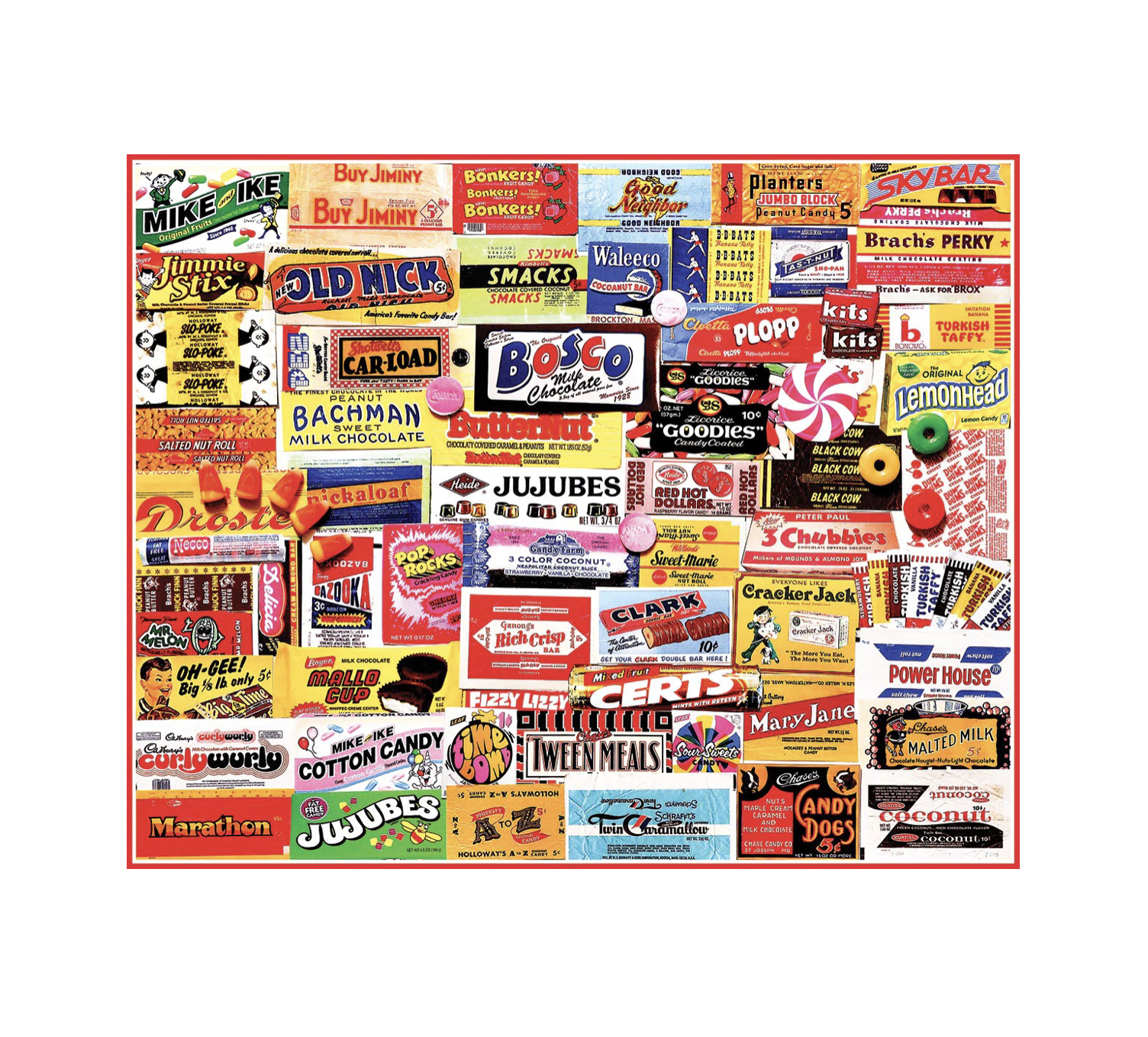 puzzle - 1000pc - candy wrappers by white mountain puzzles