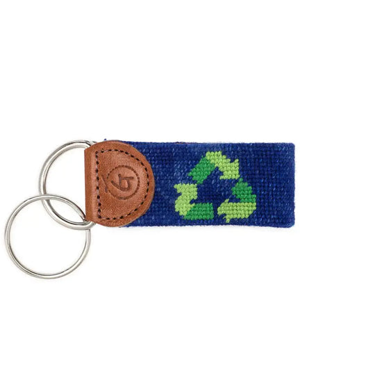 keychain - needlepoint - recycle by good threads