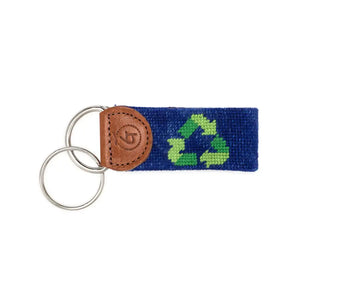 keychain - needlepoint - recycle by good threads