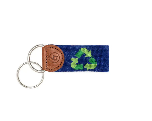 keychain - needlepoint - recycle by good threads