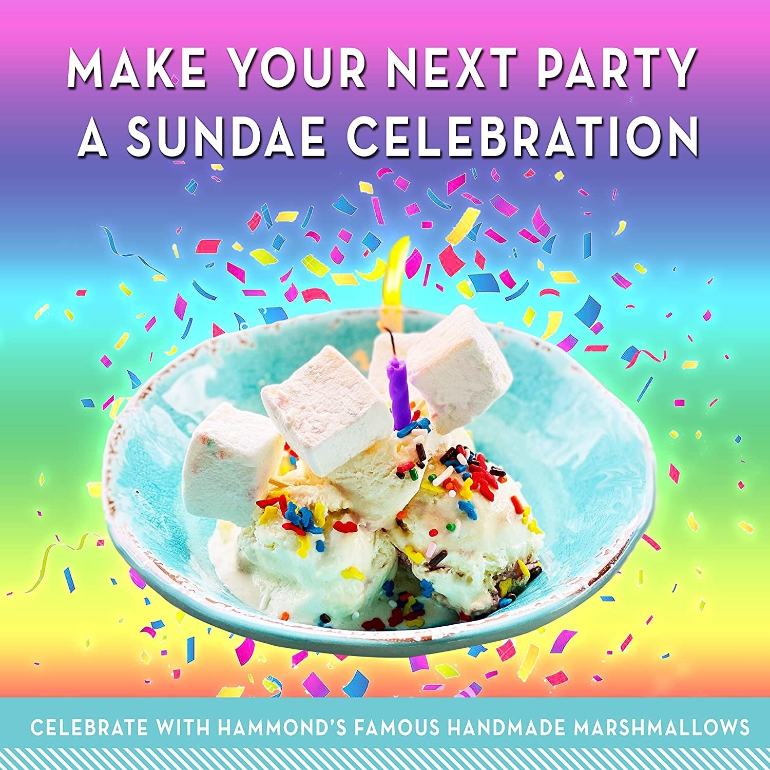candy - marshmallows - birthday cake by hammond's