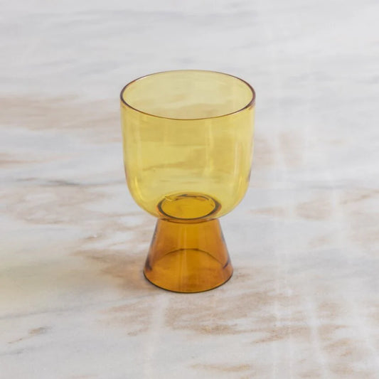 glass tumbler - niko short - amber + yellow by be home