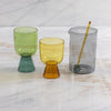 glass tumbler - niko short - amber + yellow by be home