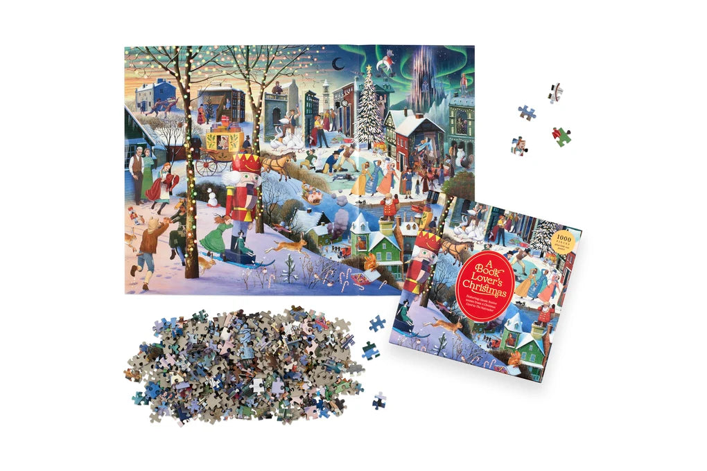 puzzle - a book lover's christmas - 1000 piece by chronicle books