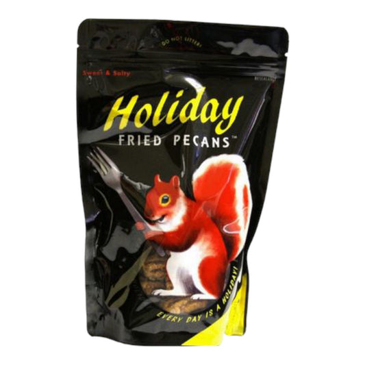 Bag of Holiday Fried Pecans, Louisiana-made sweet and salty snack