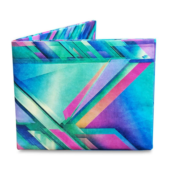 Mighty Wallet in Future14 print, bright graphic pattern
