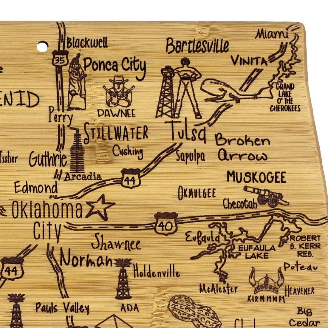 serving board - destination - oklahoma by totally bamboo