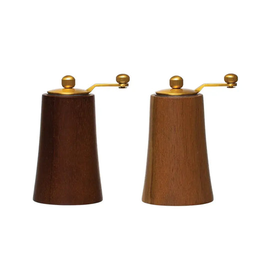 salt & pepper mill set - acacia wood by creative co-op